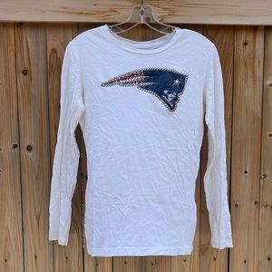 White Patriots Long Sleeve Tee NFL M